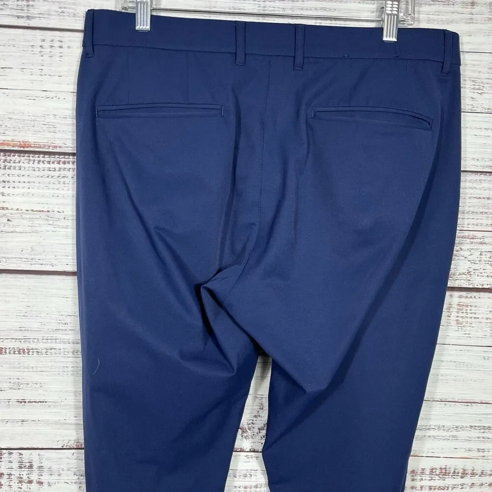 Holderness Bourne Pants Men 35x34 Navy Blue The Garvey Performance Golf Preppy